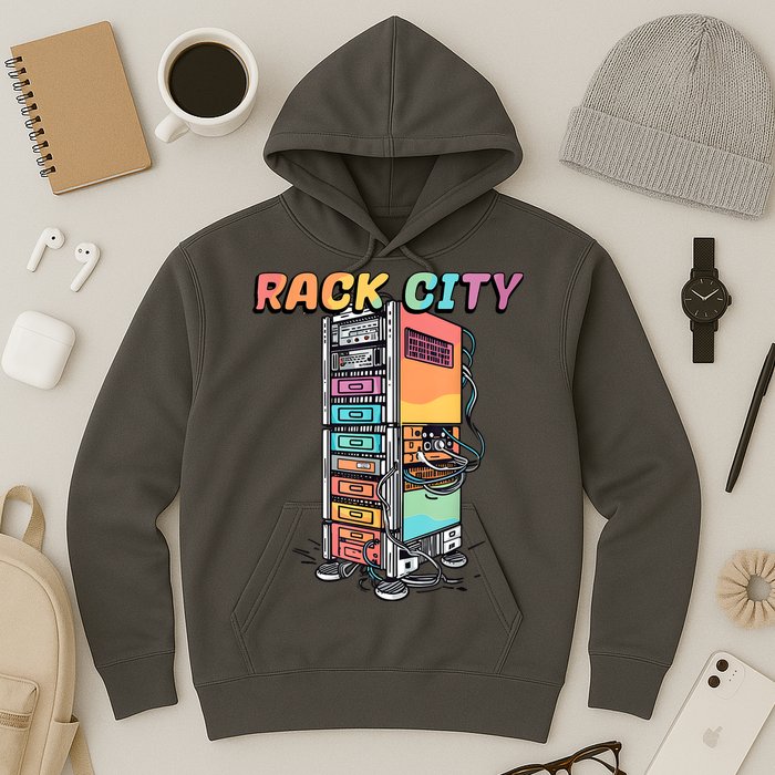 Rack City Network Server Rack Network Engineer Homelab Hoodie