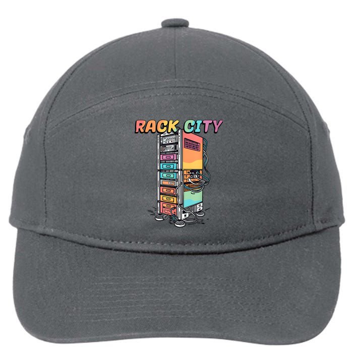 Rack City Network Server Rack Network Engineer Homelab 7-Panel Snapback Hat