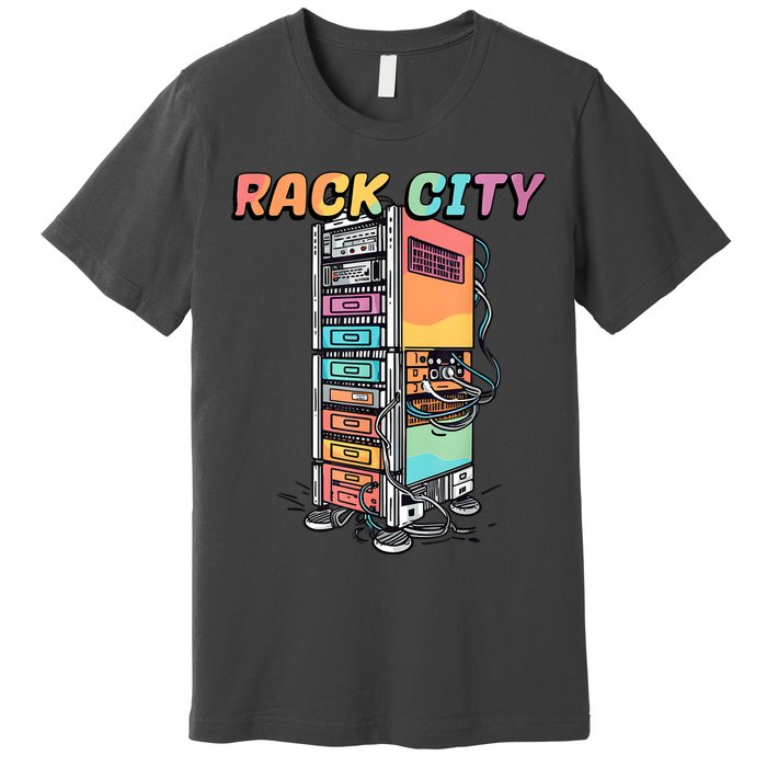 Rack City Network Server Rack Network Engineer Homelab Premium T-Shirt