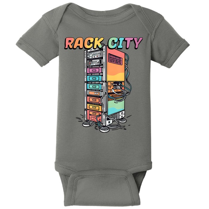 Rack City Network Server Rack Network Engineer Homelab Baby Bodysuit