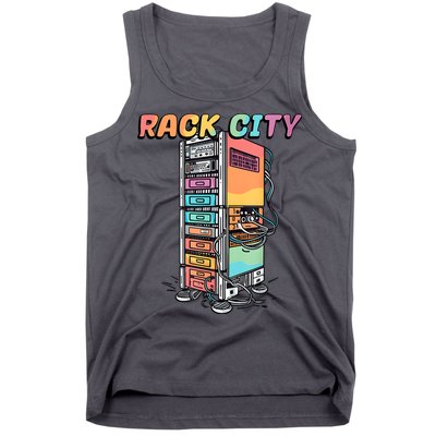 Rack City Network Server Rack Network Engineer Homelab Tank Top