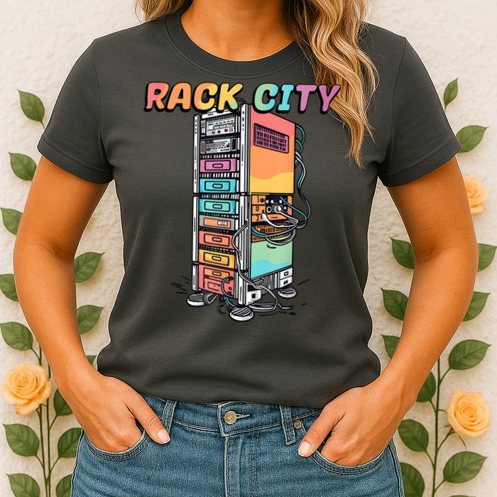 Rack City Network Server Rack Network Engineer Homelab Womens T-Shirt