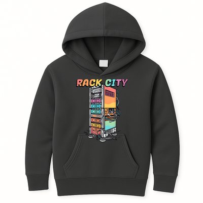 Rack City Network Server Rack Network Engineer Homelab Kids Hoodie
