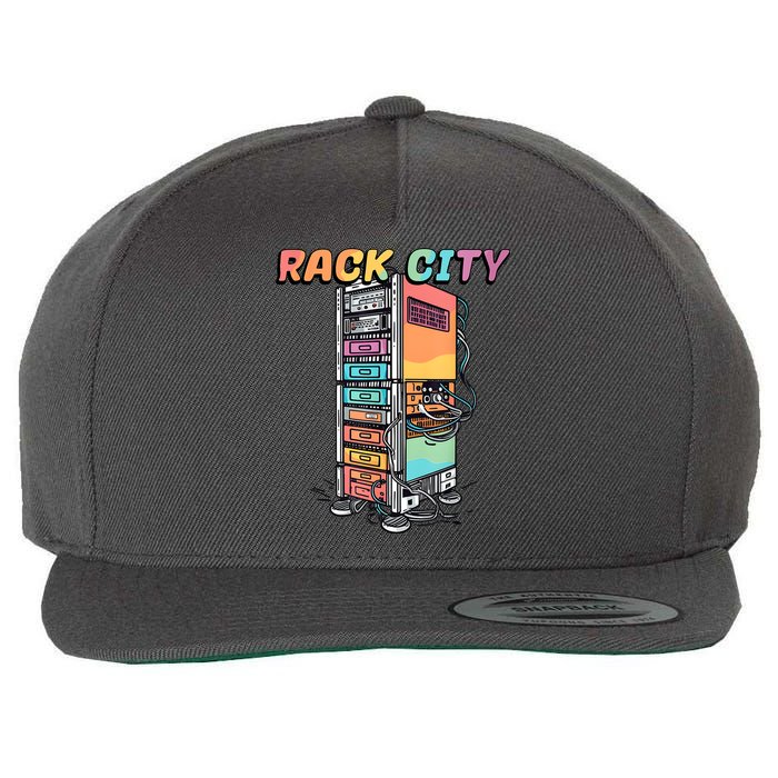 Rack City Network Server Rack Network Engineer Homelab Wool Snapback Cap