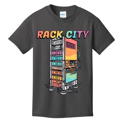 Rack City Network Server Rack Network Engineer Homelab Kids T-Shirt