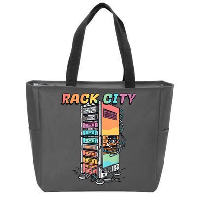 Rack City Network Server Rack Network Engineer Homelab Zip Tote Bag