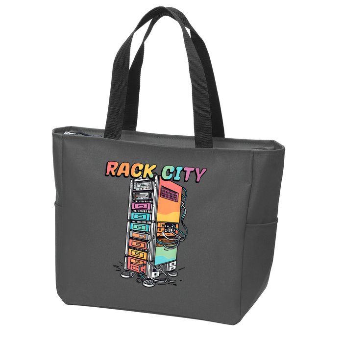 Rack City Network Server Rack Network Engineer Homelab Zip Tote Bag
