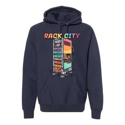 Rack City Network Server Rack Network Engineer Homelab Premium Hoodie