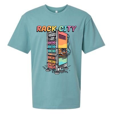 Rack City Network Server Rack Network Engineer Homelab Sueded Cloud Jersey T-Shirt