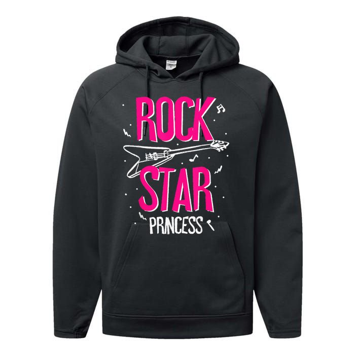 Rockstar CumpleañOs NiñA Rock Star Princesa Fiesta MúSica Performance Fleece Hoodie