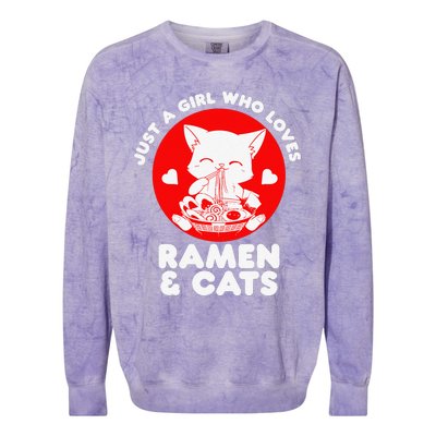 Ra Cat Neko Kawaii Anime Japanese Noodle Otaku    Colorblast Crewneck Sweatshirt