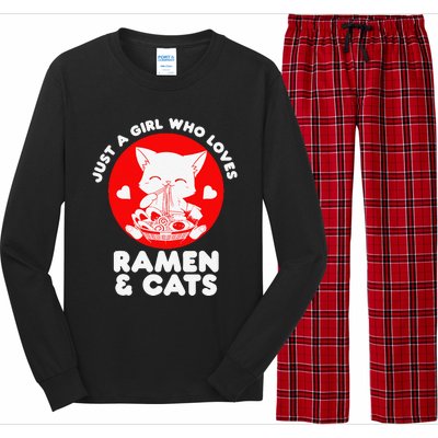 Ra Cat Neko Kawaii Anime Japanese Noodle Otaku    Long Sleeve Pajama Set