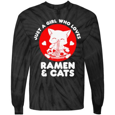 Ra Cat Neko Kawaii Anime Japanese Noodle Otaku    Tie-Dye Long Sleeve Shirt