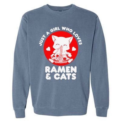 Ra Cat Neko Kawaii Anime Japanese Noodle Otaku    Garment-Dyed Sweatshirt