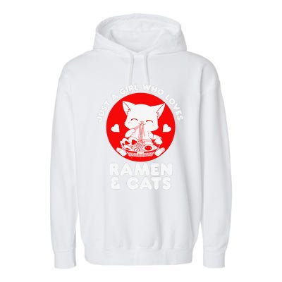 Ra Cat Neko Kawaii Anime Japanese Noodle Otaku    Garment-Dyed Fleece Hoodie