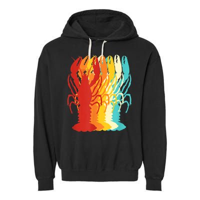 Retro Crawfish Novelty Cajun Crayfish Garment-Dyed Fleece Hoodie