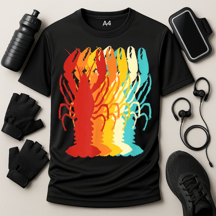 Retro Crawfish Novelty Cajun Crayfish Cooling Performance Crew T-Shirt