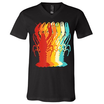 Retro Crawfish Novelty Cajun Crayfish V-Neck T-Shirt