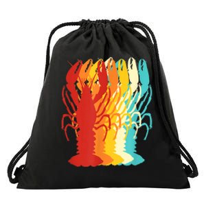 Retro Crawfish Novelty Cajun Crayfish Drawstring Bag