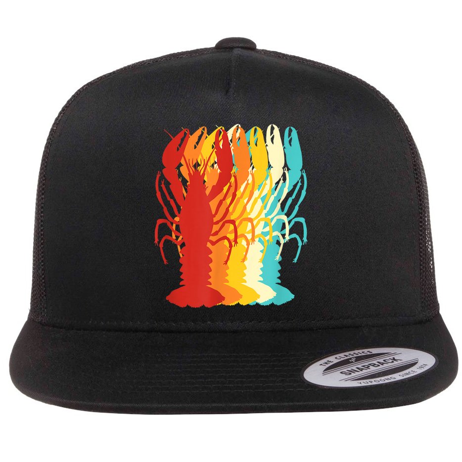 Retro Crawfish Novelty Cajun Crayfish Flat Bill Trucker Hat