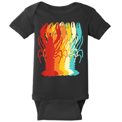 Retro Crawfish Novelty Cajun Crayfish Baby Bodysuit