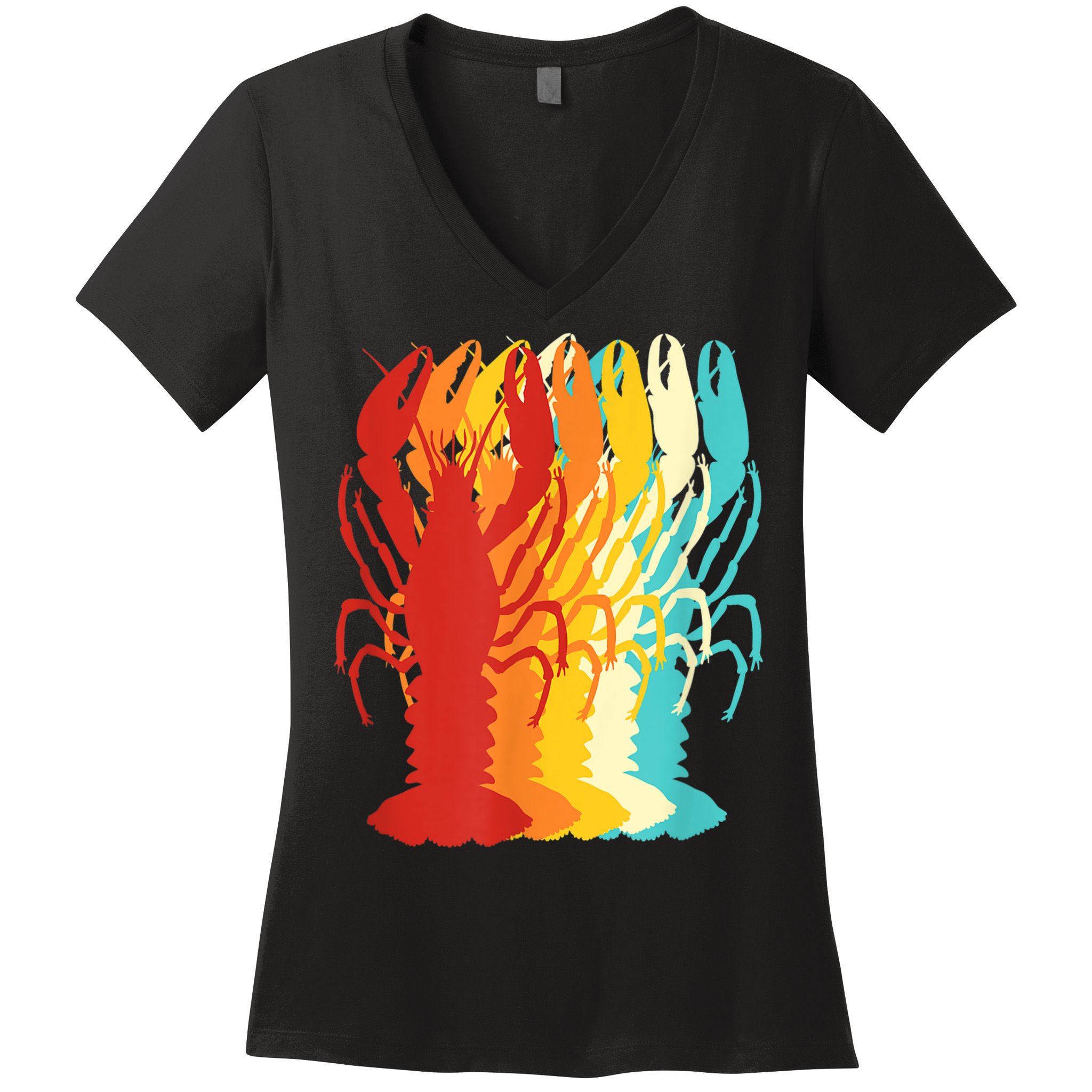 Retro Crawfish Novelty Cajun Crayfish Women's V-Neck T-Shirt