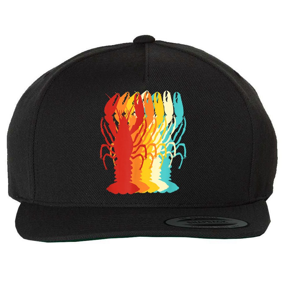 Retro Crawfish Novelty Cajun Crayfish Wool Snapback Cap
