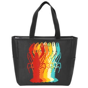 Retro Crawfish Novelty Cajun Crayfish Zip Tote Bag