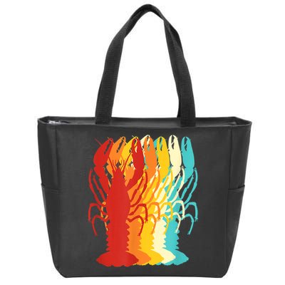 Retro Crawfish Novelty Cajun Crayfish Zip Tote Bag