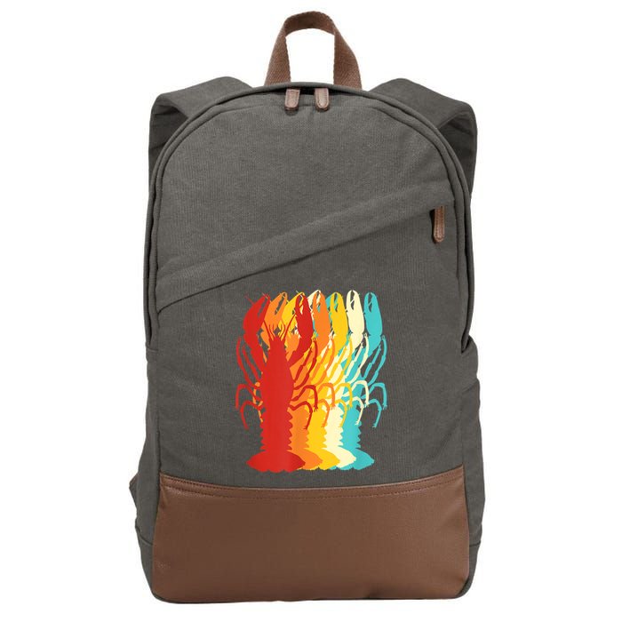 Retro Crawfish Novelty Cajun Crayfish Cotton Canvas Backpack