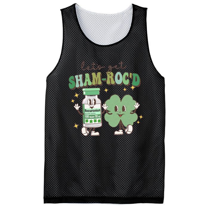 Retro CRNA Nurse Anesthetist St Patricks Day Sham ROC ICU Critical Care Nurse Mesh Reversible Basketball Jersey Tank