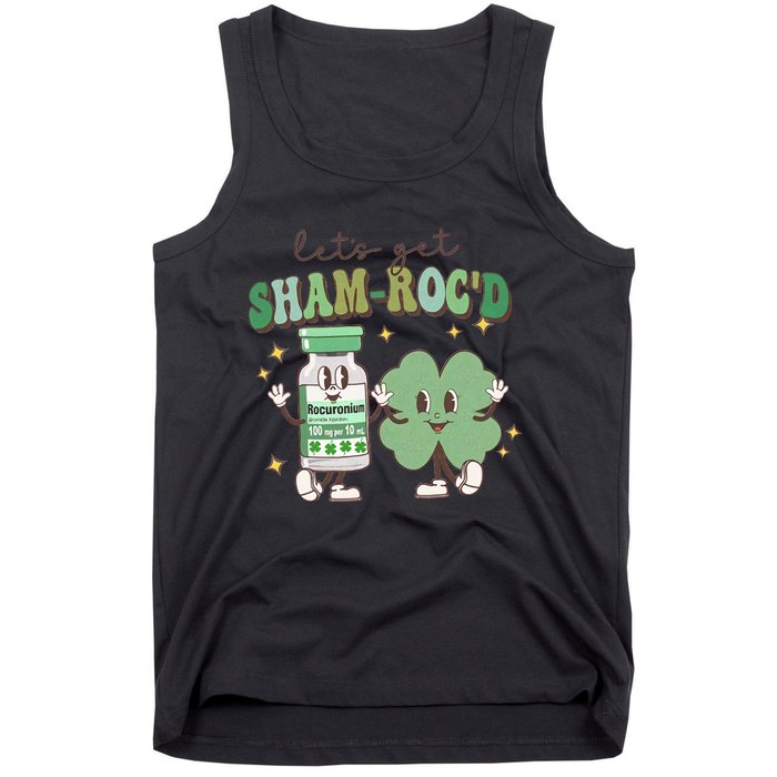 Retro CRNA Nurse Anesthetist St Patricks Day Sham ROC ICU Critical Care Nurse Tank Top