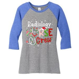 Radiology Christmas Nurse Crew Nursing Christmas Pattern Gift Women's Tri-Blend 3/4-Sleeve Raglan Shirt