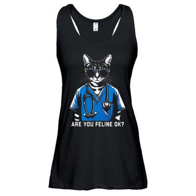 Retro Cat Nurse Gifts Nurse Week Gifts Women Ladies Essential Flowy Tank