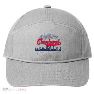 Retro Cleveland Native American Tribe Feathers Gift 7-Panel Snapback Hat