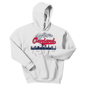 Retro Cleveland Native American Tribe Feathers Gift Kids Hoodie