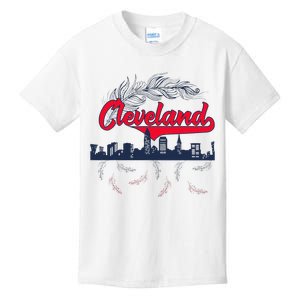 Retro Cleveland Native American Tribe Feathers Gift Kids T-Shirt