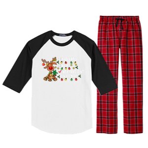 Reindeer Christmas Nice Naughty Insufficient Evidence Gift Raglan Sleeve Pajama Set