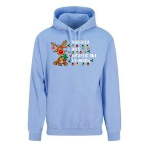 Reindeer Christmas Nice Naughty Insufficient Evidence Gift Unisex Surf Hoodie