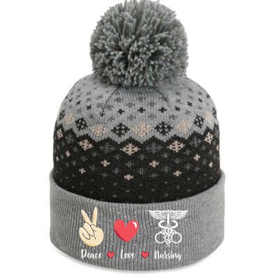 Rn Correctional Nurse Peace Love Prison Nursing Inmate Nurse Cool Gift The Baniff Cuffed Pom Beanie