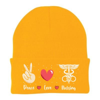 Rn Correctional Nurse Peace Love Prison Nursing Inmate Nurse Cool Gift Knit Cap Winter Beanie