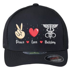 Rn Correctional Nurse Peace Love Prison Nursing Inmate Nurse Cool Gift Flexfit Unipanel Trucker Cap