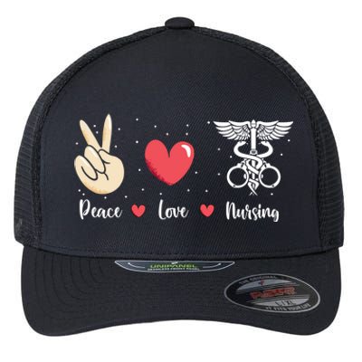 Rn Correctional Nurse Peace Love Prison Nursing Inmate Nurse Cool Gift Flexfit Unipanel Trucker Cap