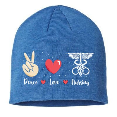 Rn Correctional Nurse Peace Love Prison Nursing Inmate Nurse Cool Gift Sustainable Beanie