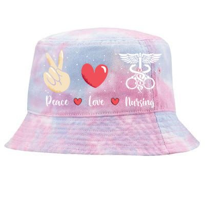 Rn Correctional Nurse Peace Love Prison Nursing Inmate Nurse Cool Gift Tie-Dyed Bucket Hat