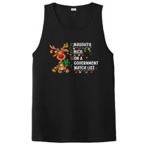 Reindeer Christmas Nice Naughty On A Governt Watch List Great Gift PosiCharge Competitor Tank