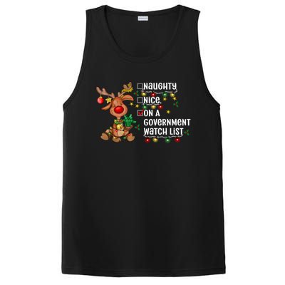 Reindeer Christmas Nice Naughty On A Governt Watch List Great Gift PosiCharge Competitor Tank