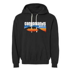 Retro Canyonlands National Park Moab Utah Vacation Garment-Dyed Fleece Hoodie