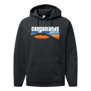 Retro Canyonlands National Park Moab Utah Vacation Performance Fleece Hoodie