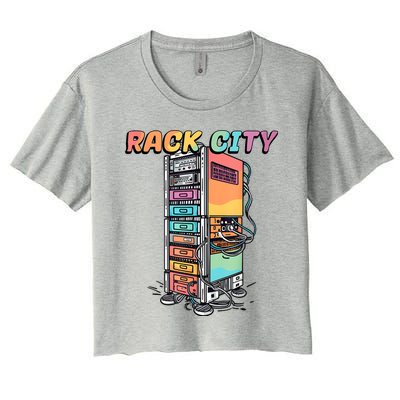 Rack City Network Server Rack Network Engineer Homelab Women's Crop Top Tee